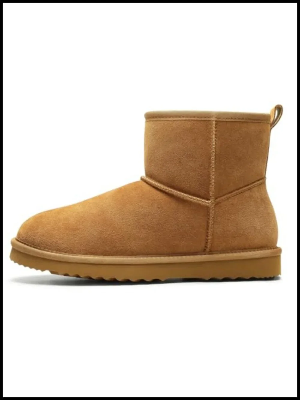 Genuine Suede Winter Snow Boots with Faux Fur Lining Ankle High Pull-On